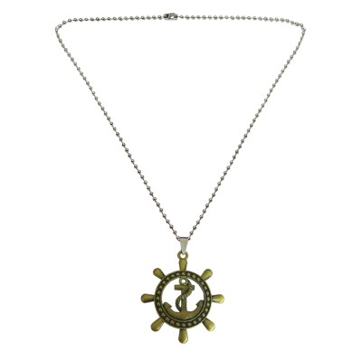 Nautical Ship Wheel Anchor Pendant